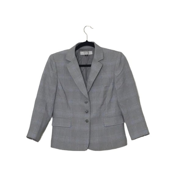 Tahari Jackets & Blazers - Tahari ASL 'Terence' Malibu Magic Gray Plaid Blazer 4P